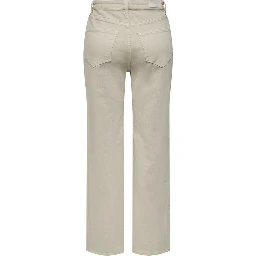 Beige Cotton Relaxed Fit Jeans
