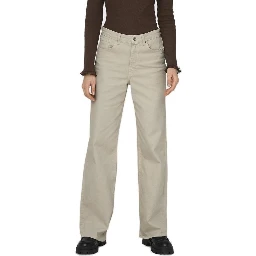 Beige Cotton Relaxed Fit Jeans