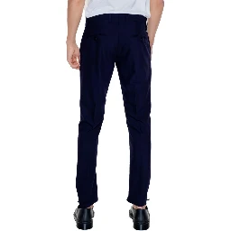 Blue Polyester Pant