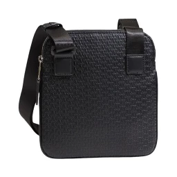 Black Polyester Messenger Bag