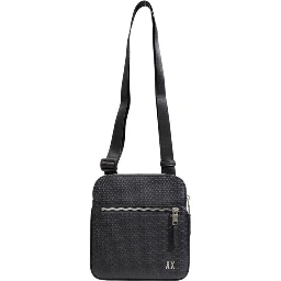 Black Polyester Messenger Bag