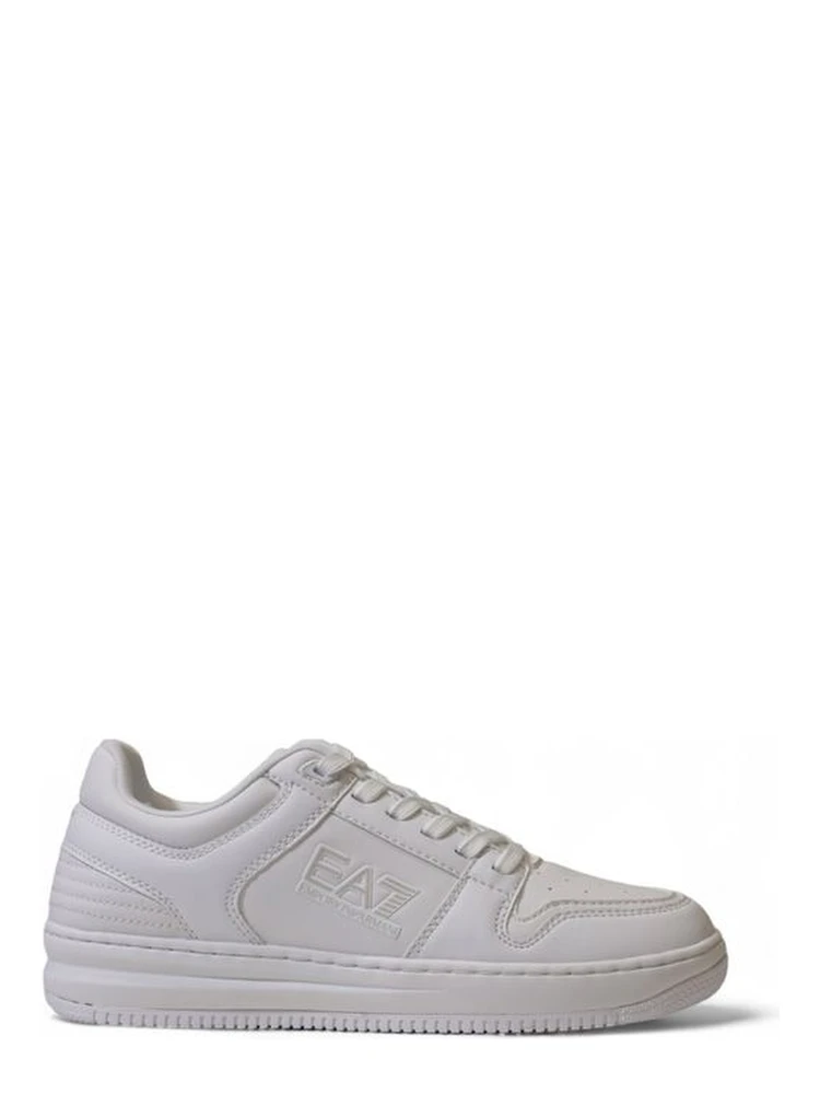 White Polyester Athletic Sneakers