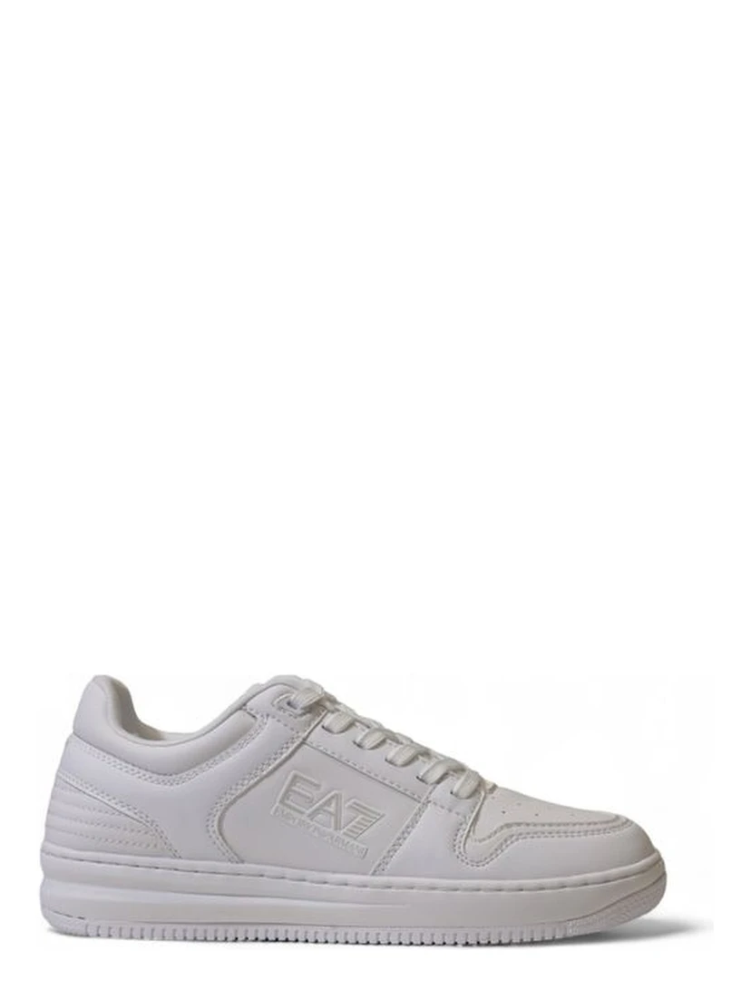 White Polyester Athletic Sneakers