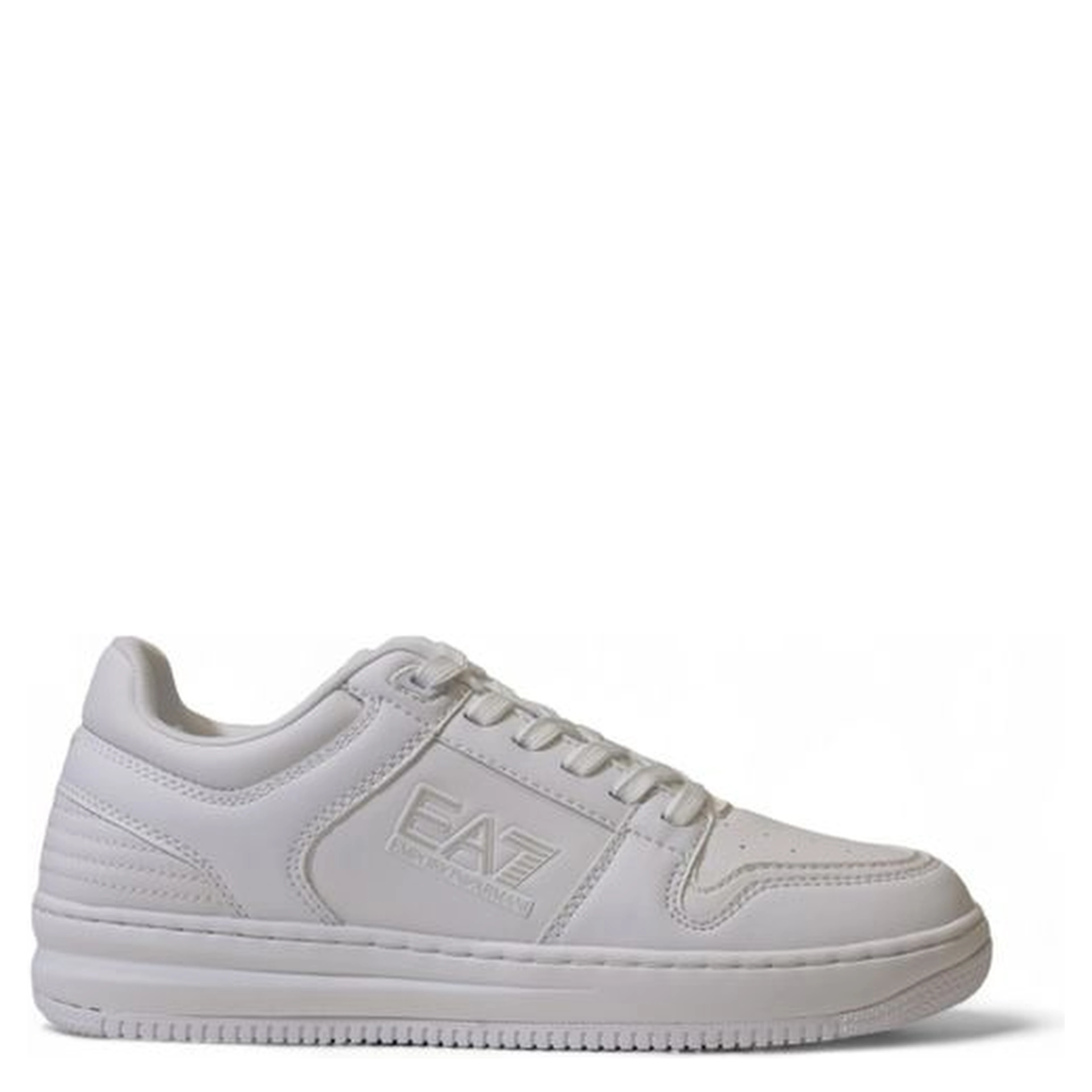 White Polyester Athletic Sneakers
