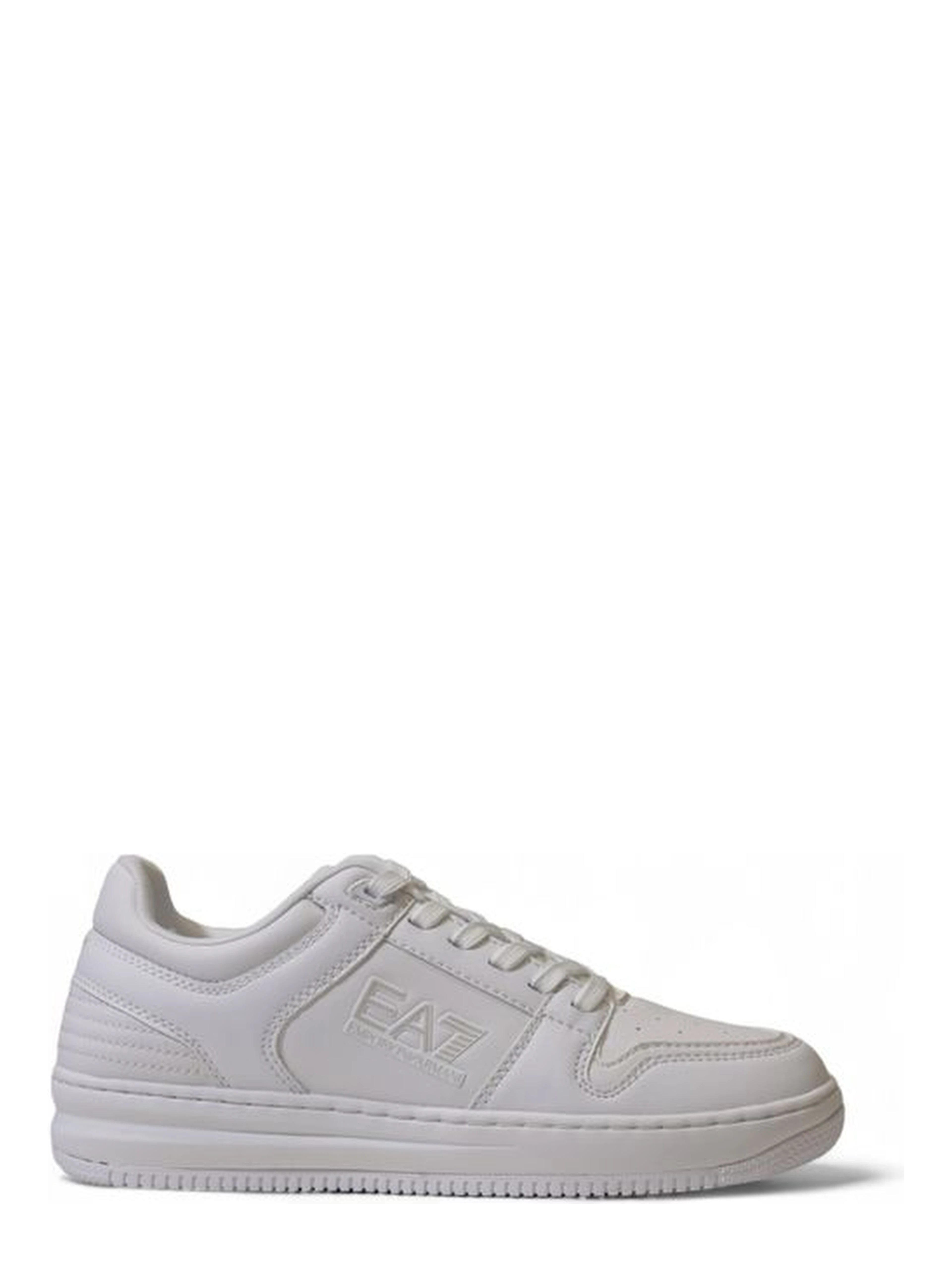 White Polyester Athletic Sneakers