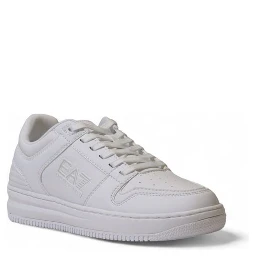 White Polyester Athletic Sneakers