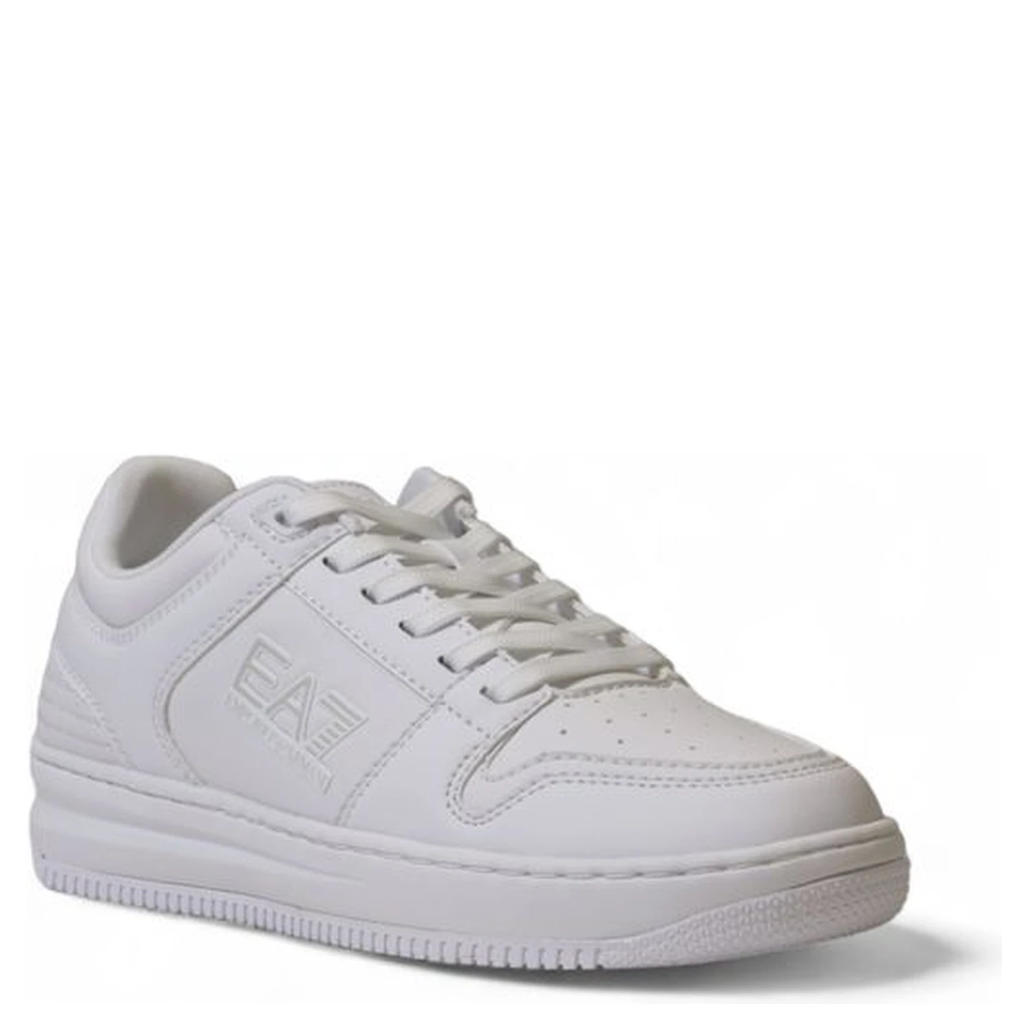 White Polyester Athletic Sneakers