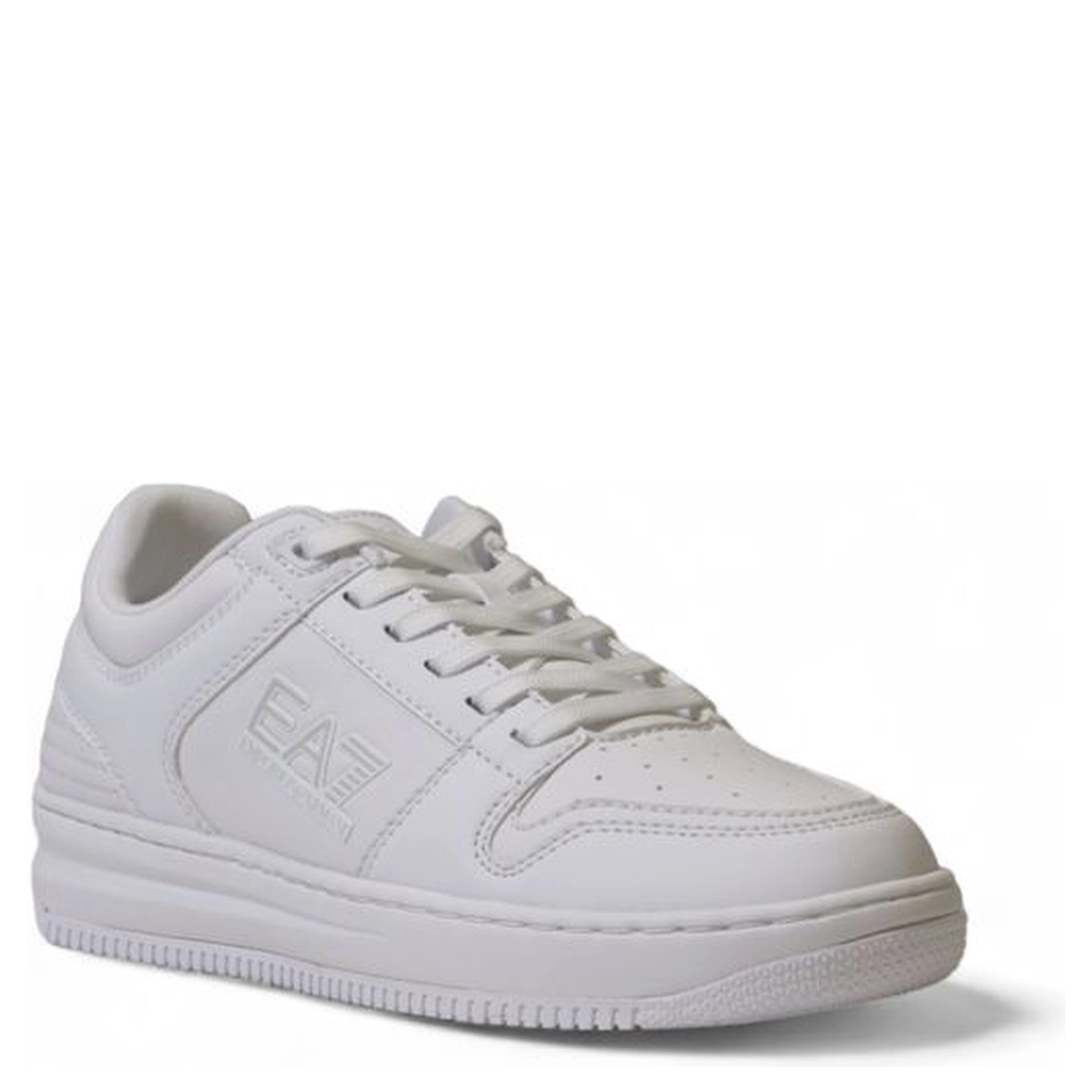 White Polyester Athletic Sneakers