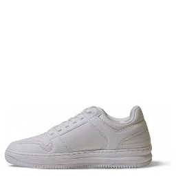 White Polyester Athletic Sneakers