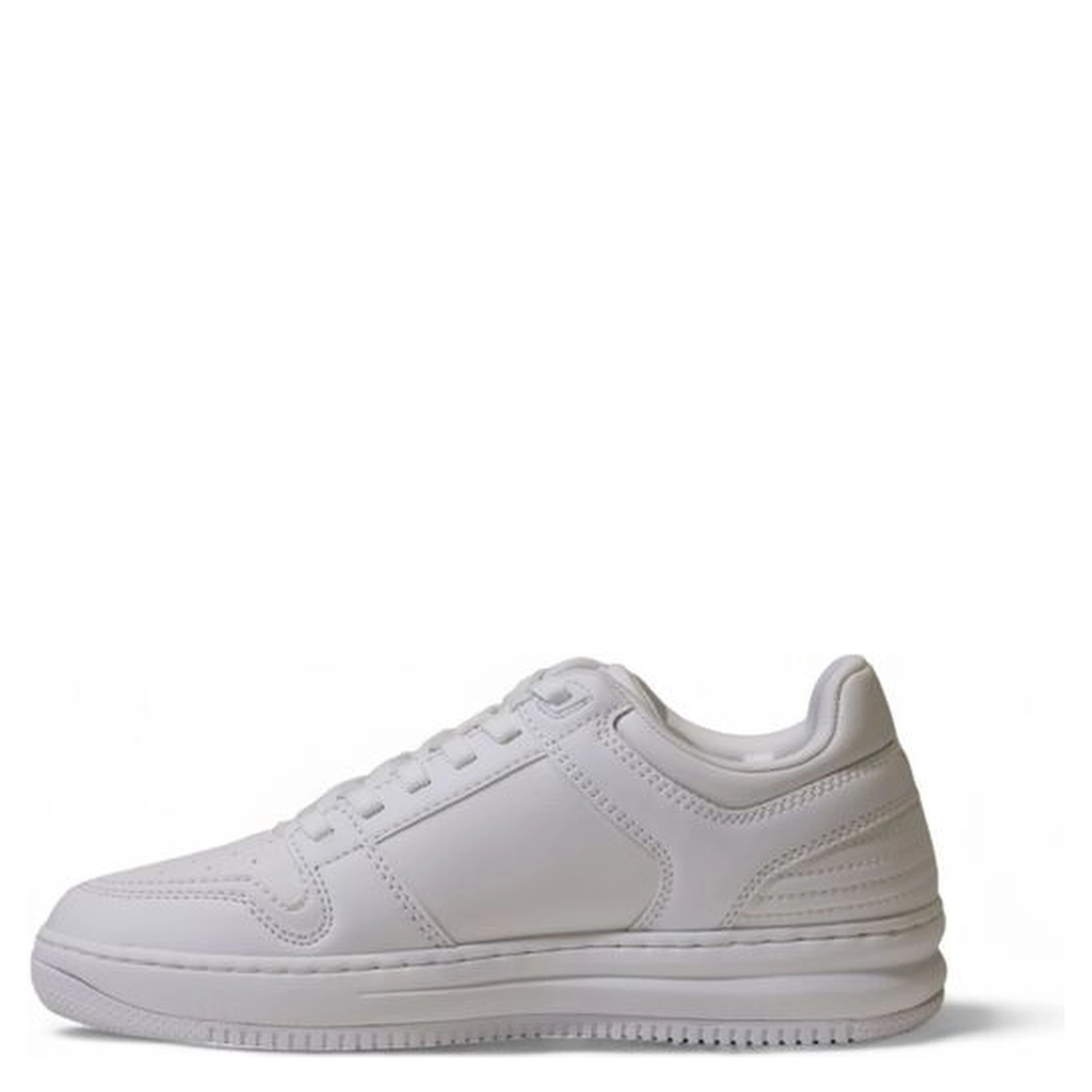White Polyester Athletic Sneakers