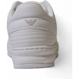 White Polyester Athletic Sneakers