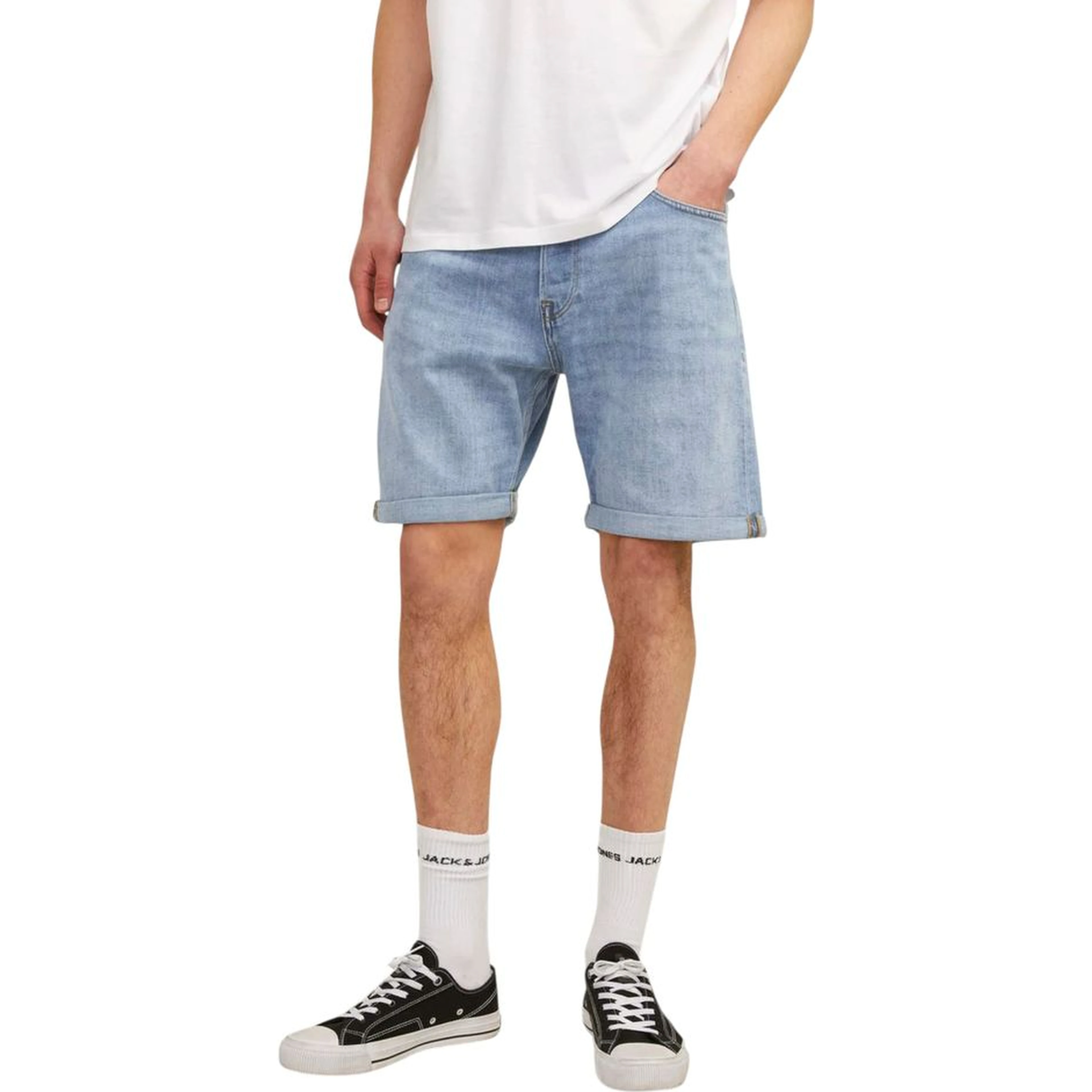 Light Blue Cotton Bermuda Shorts
