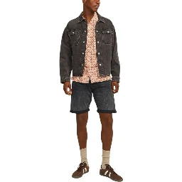 Black Cotton Bermuda Shorts