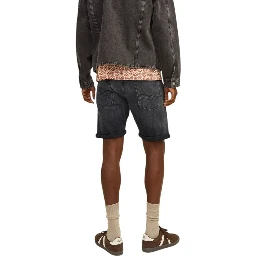 Black Cotton Bermuda Shorts