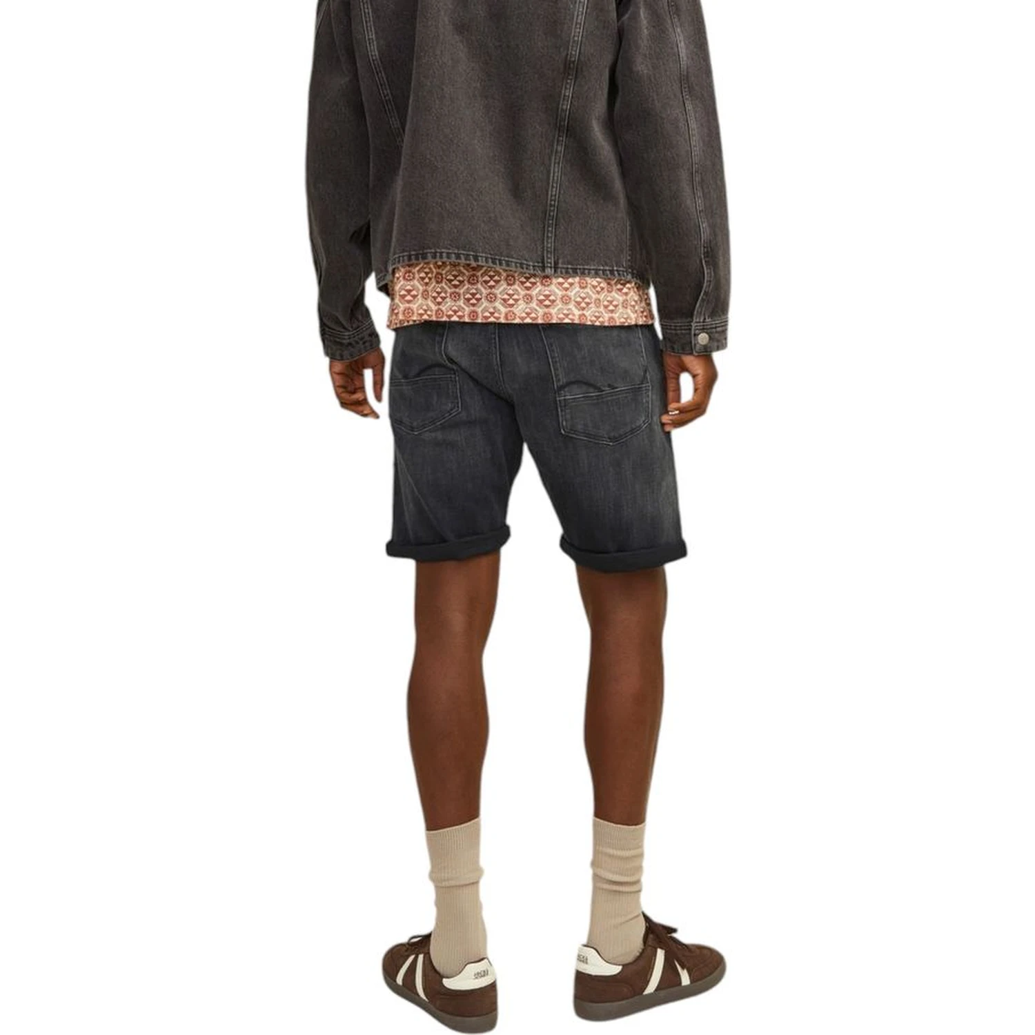 Black Cotton Bermuda Shorts