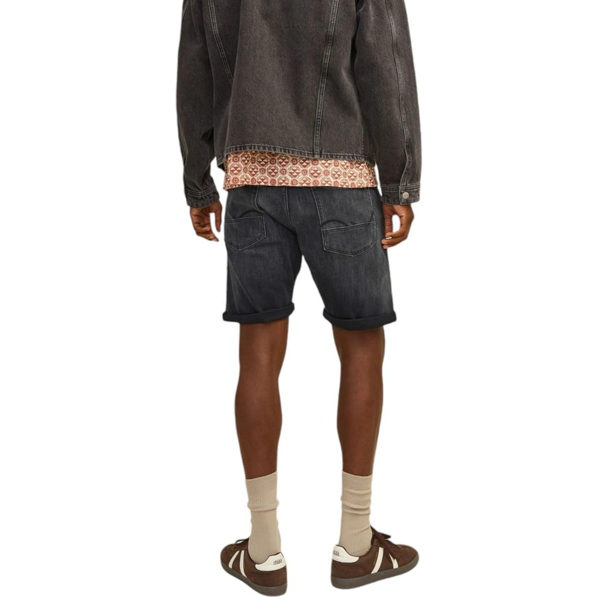 Black Cotton Bermuda Shorts