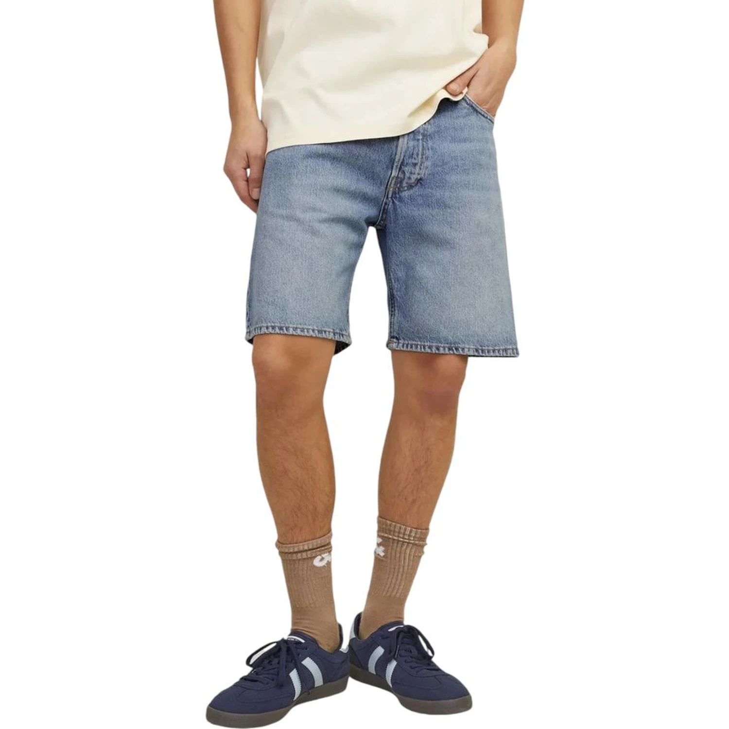 Blue Cotton Bermuda Shorts