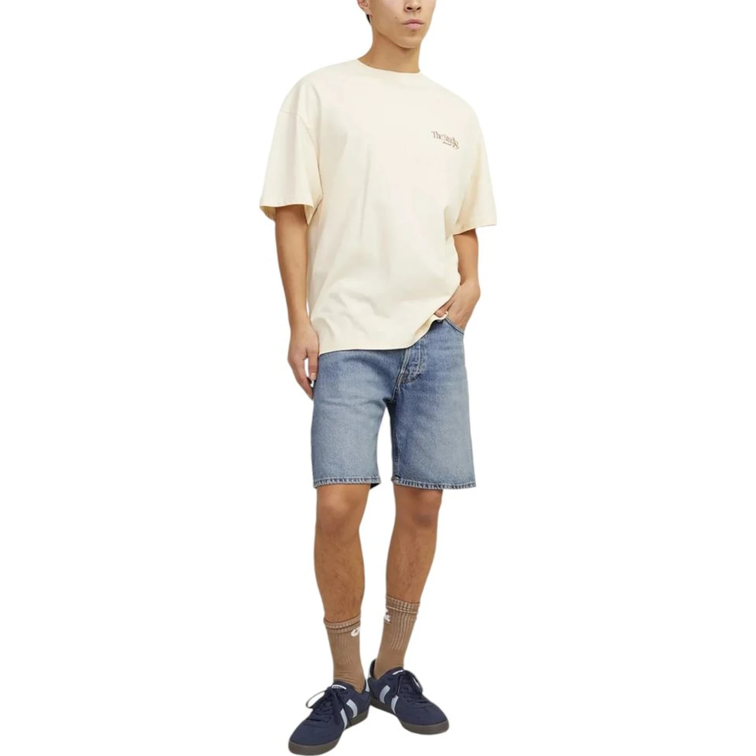 Blue Cotton Bermuda Shorts