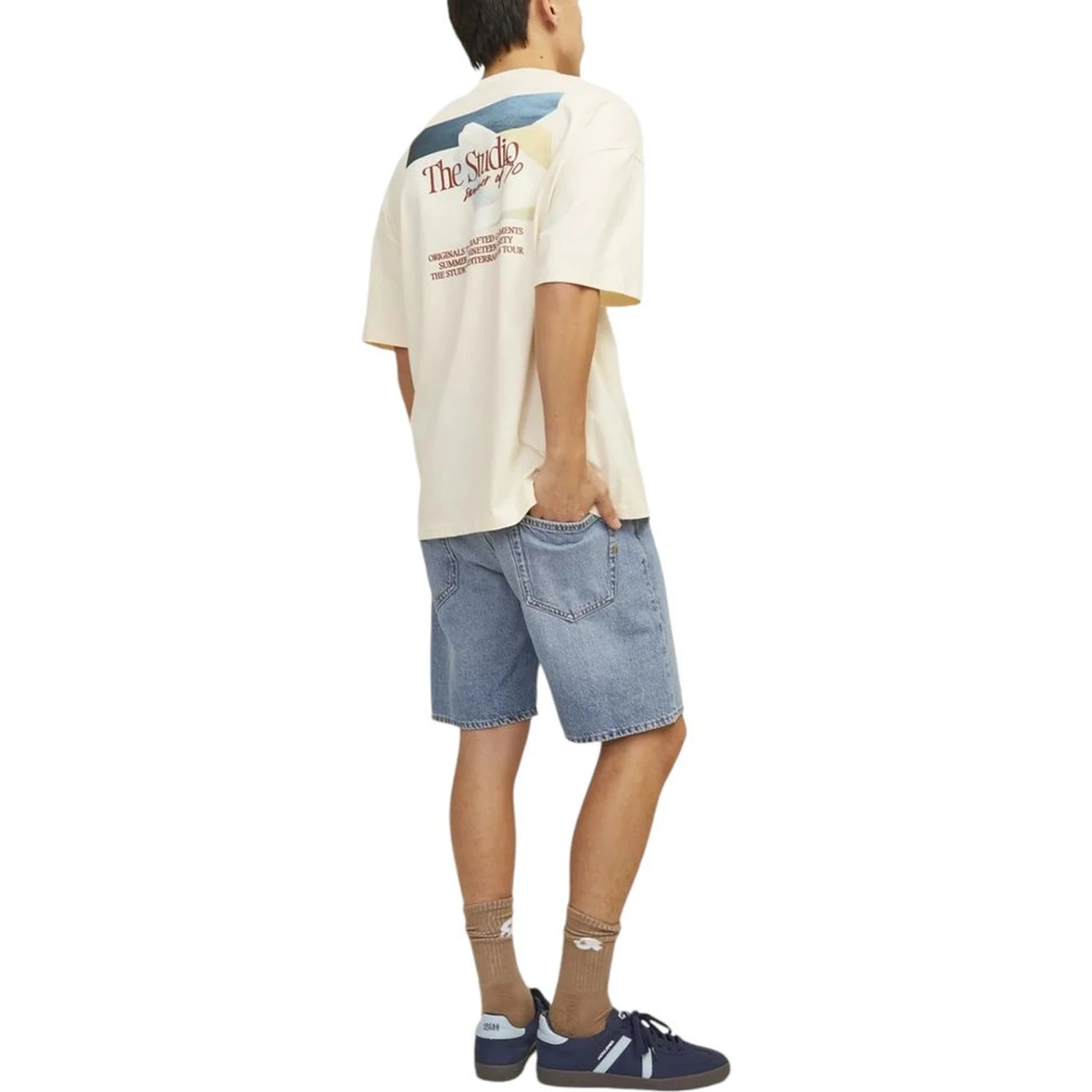Blue Cotton Bermuda Shorts