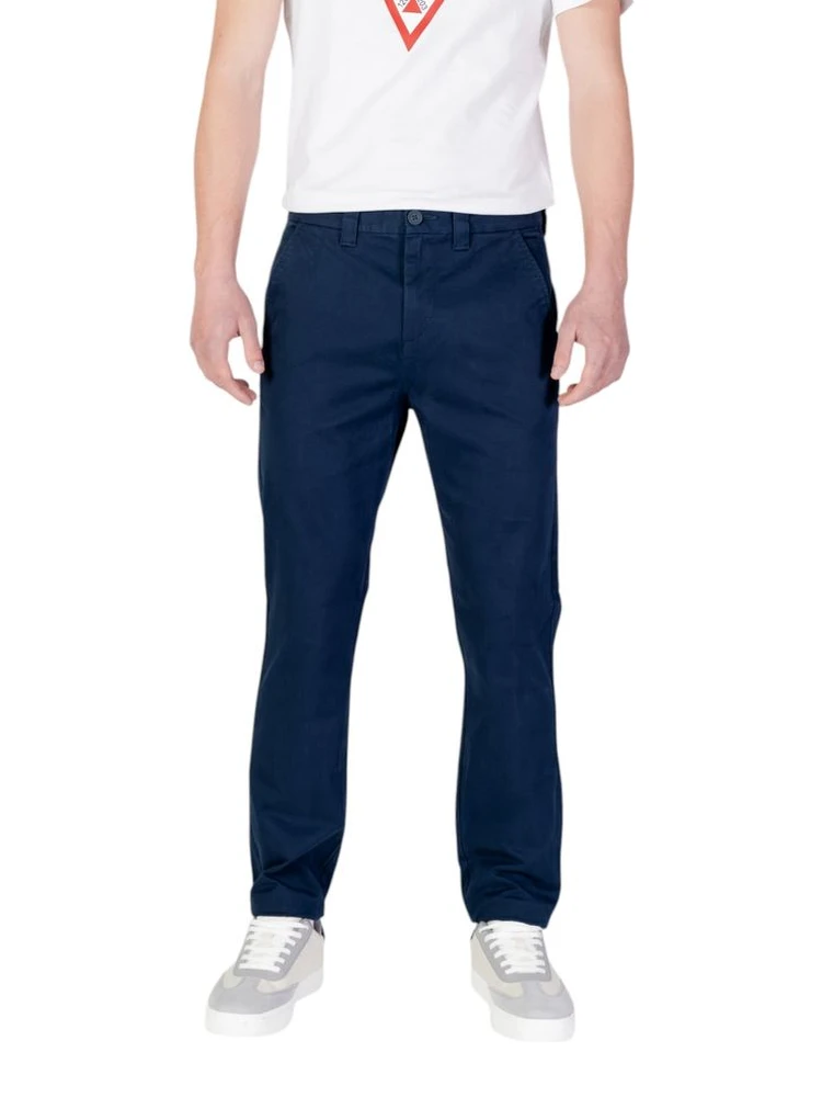 Blue Cotton Skinny Pants