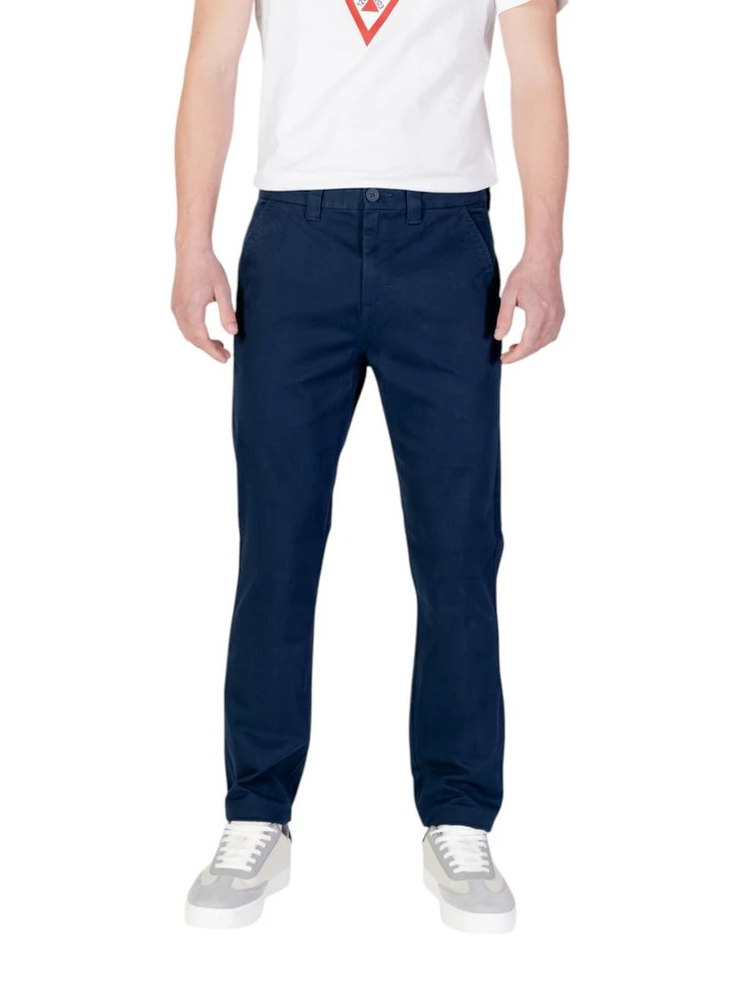 Blue Cotton Skinny Pants