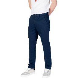 Blue Cotton Skinny Pants