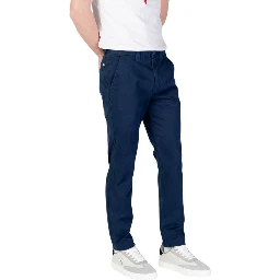 Blue Cotton Skinny Pants