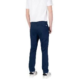 Blue Cotton Skinny Pants