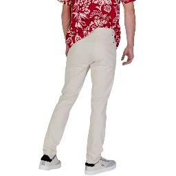 Beige Cotton Skinny Pants