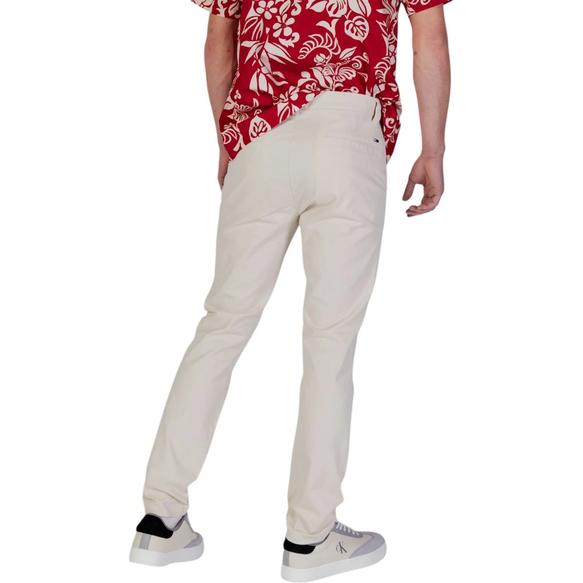 Beige Cotton Skinny Pants