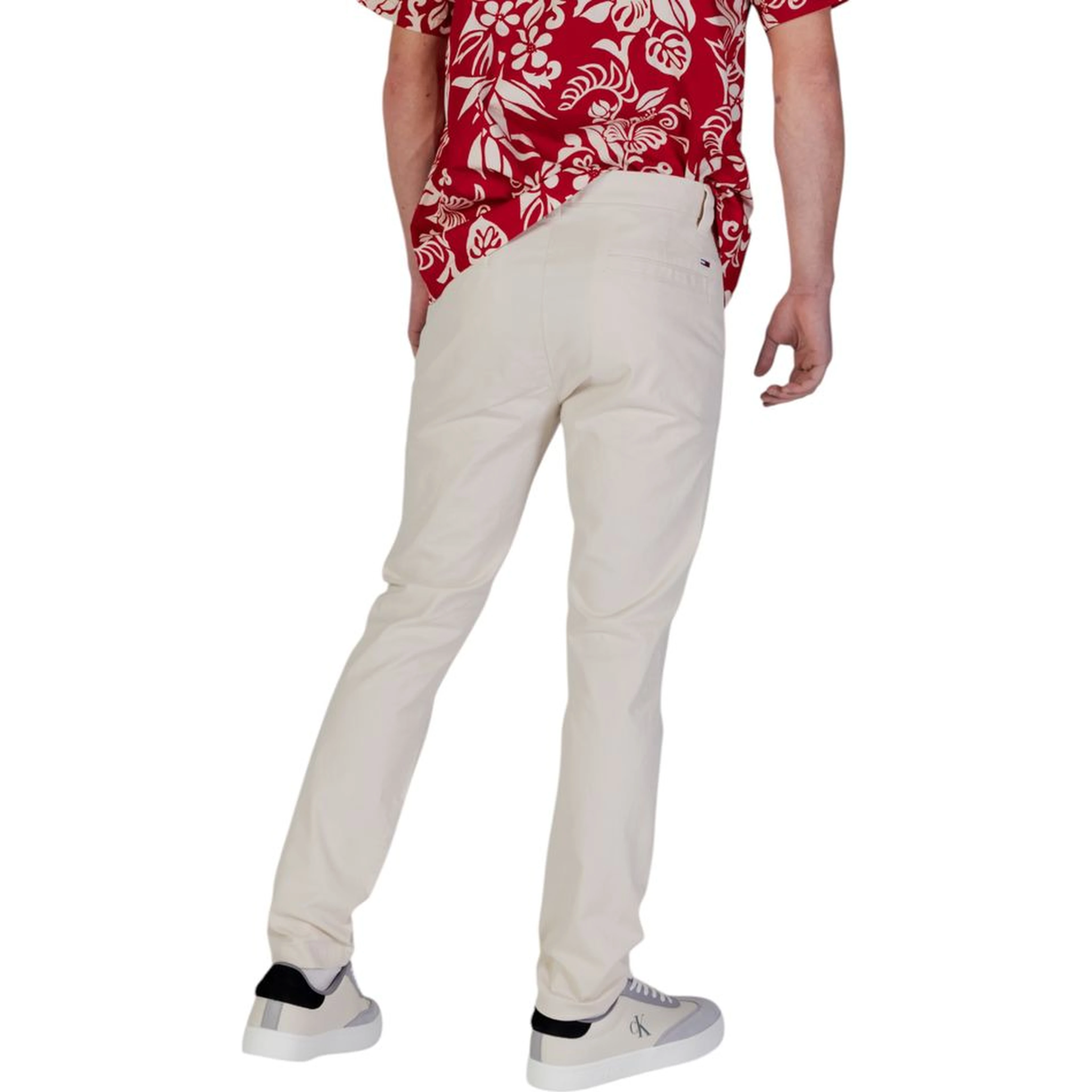 Beige Cotton Skinny Pants