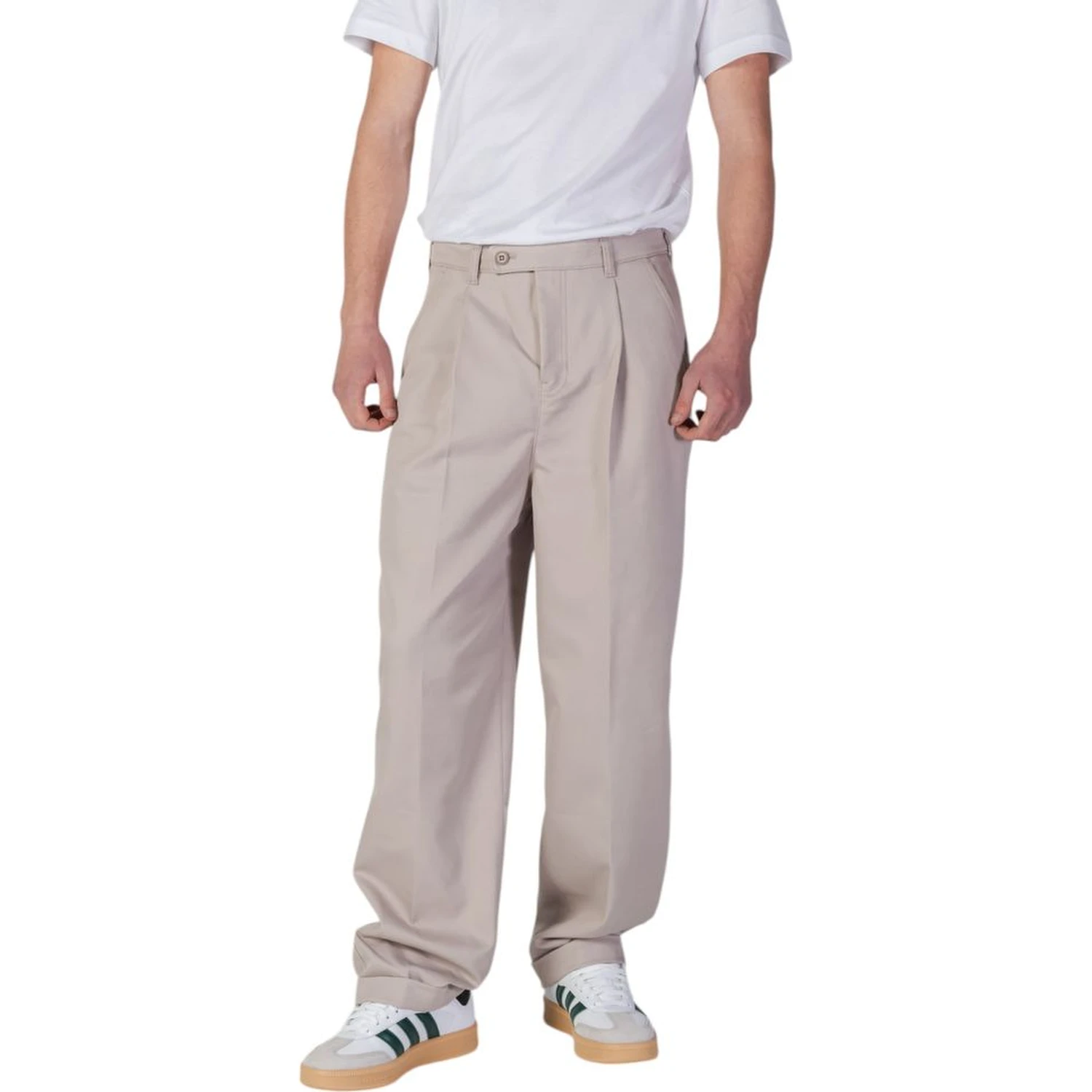 Beige Recycled Polyester Casual Pants
