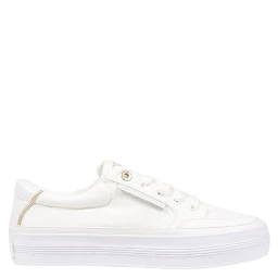 Cream Recycled Cotton Low Top Sneakers