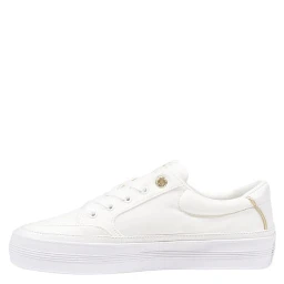Cream Recycled Cotton Low Top Sneakers