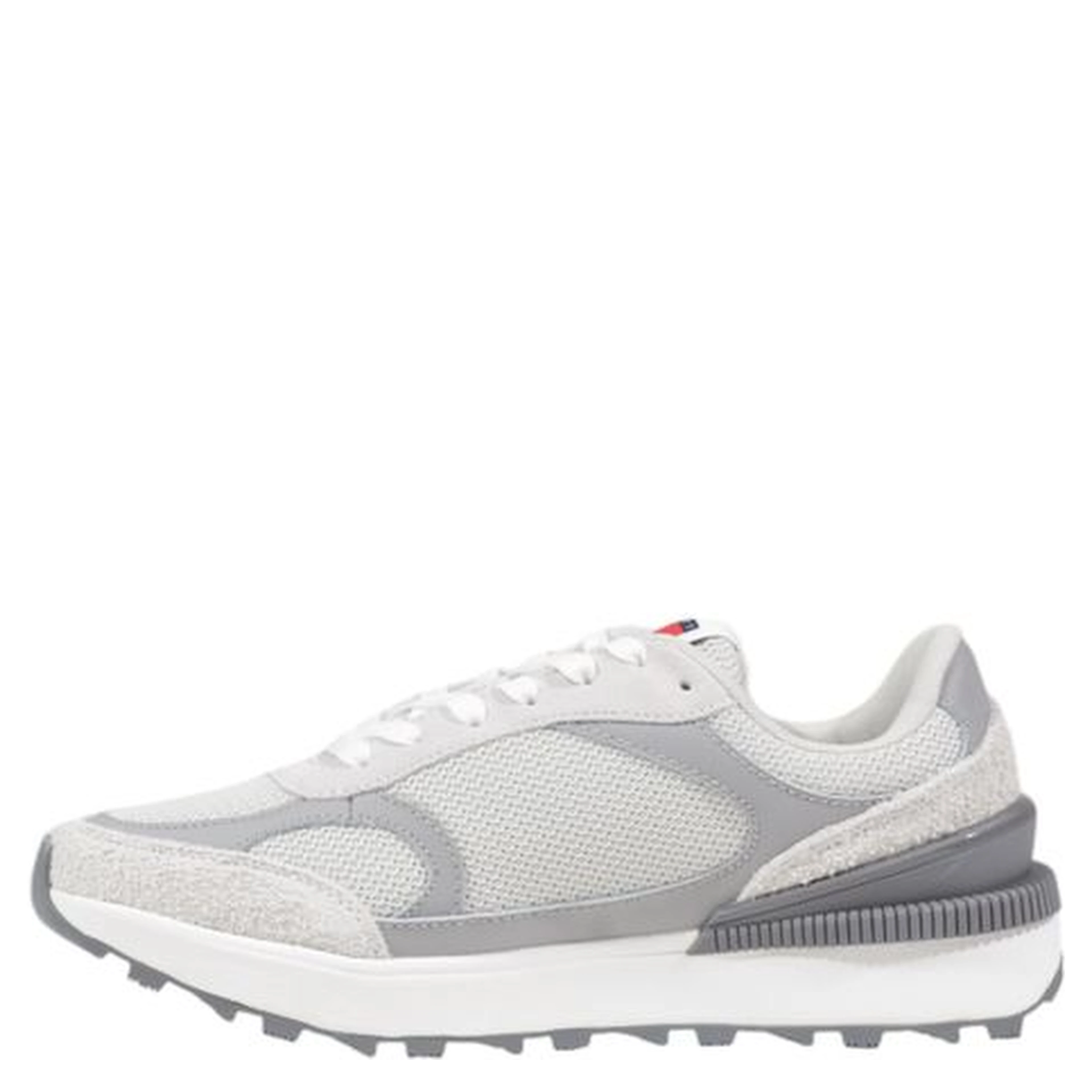 Gray Suede Leather Athletic Sneakers