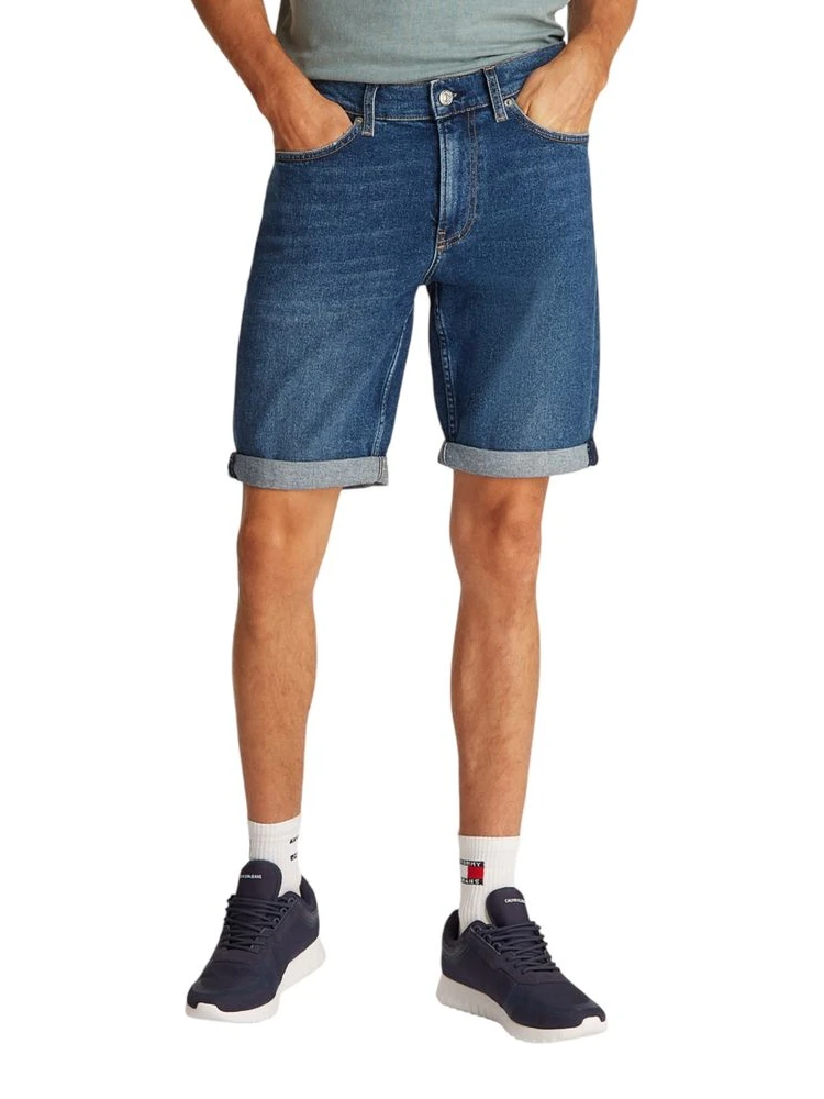 Blue Cotton Bermuda Shorts