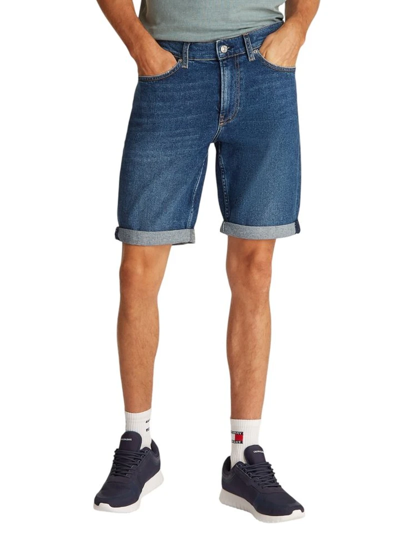 Blue Cotton Bermuda Shorts