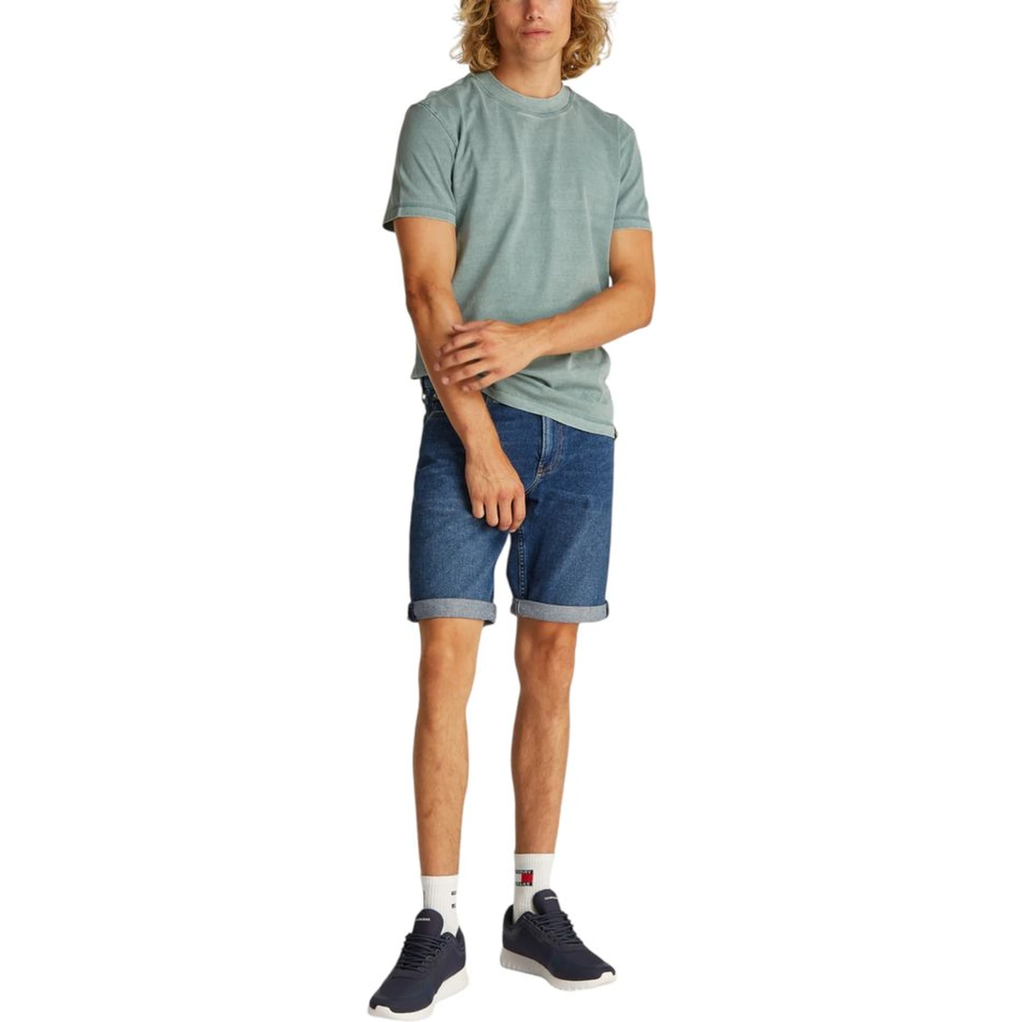 Blue Cotton Bermuda Shorts