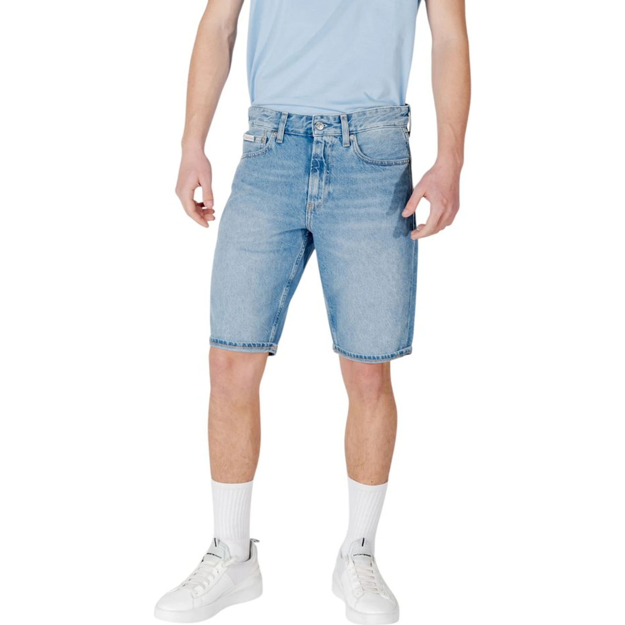Blue Cotton Bermuda Shorts