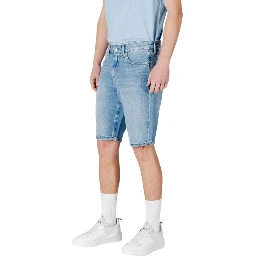 Blue Cotton Bermuda Shorts