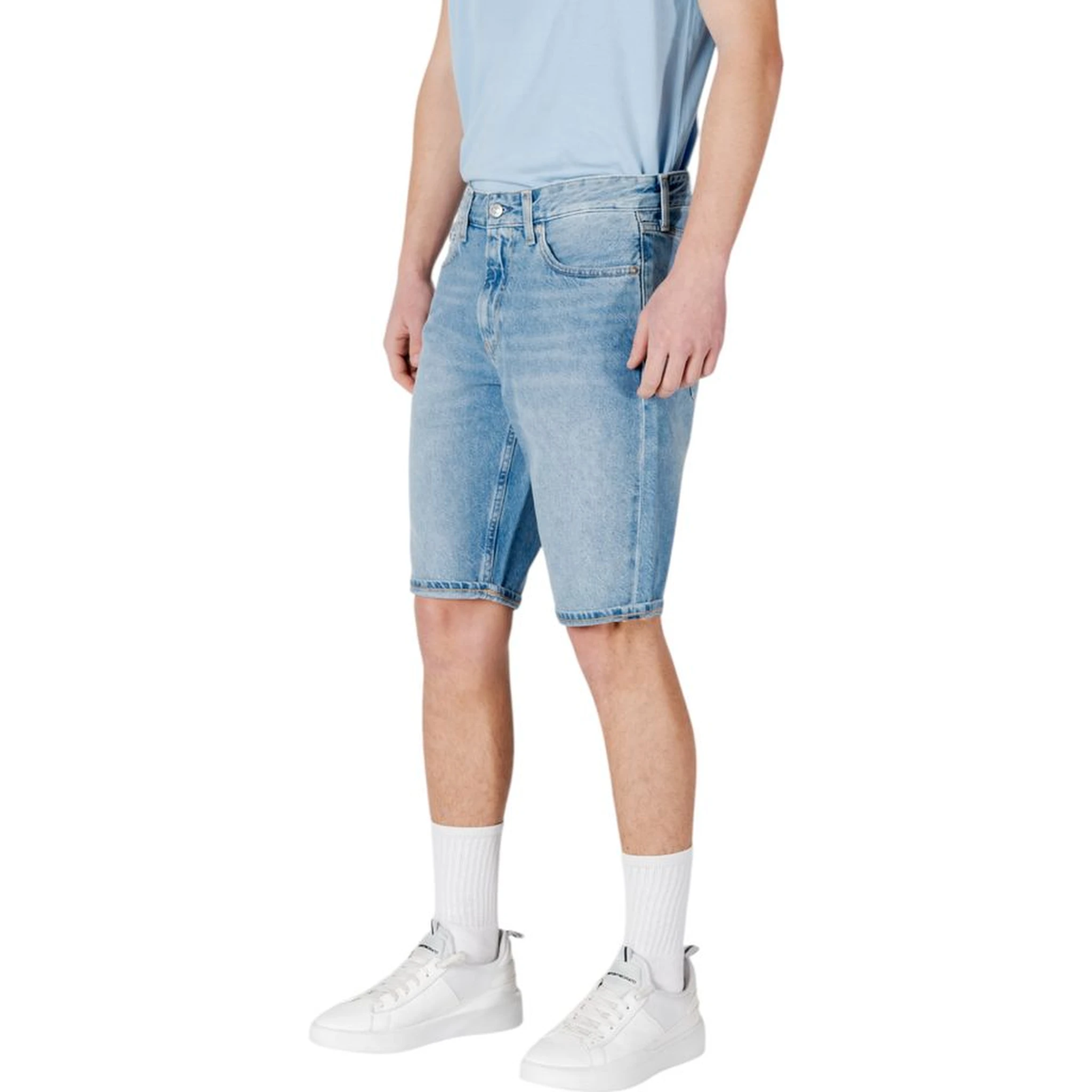Blue Cotton Bermuda Shorts