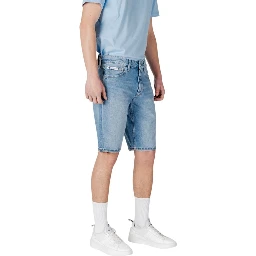 Blue Cotton Bermuda Shorts