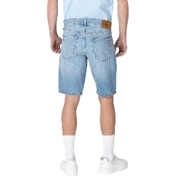 Blue Cotton Bermuda Shorts