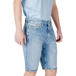 Blue Cotton Bermuda Shorts