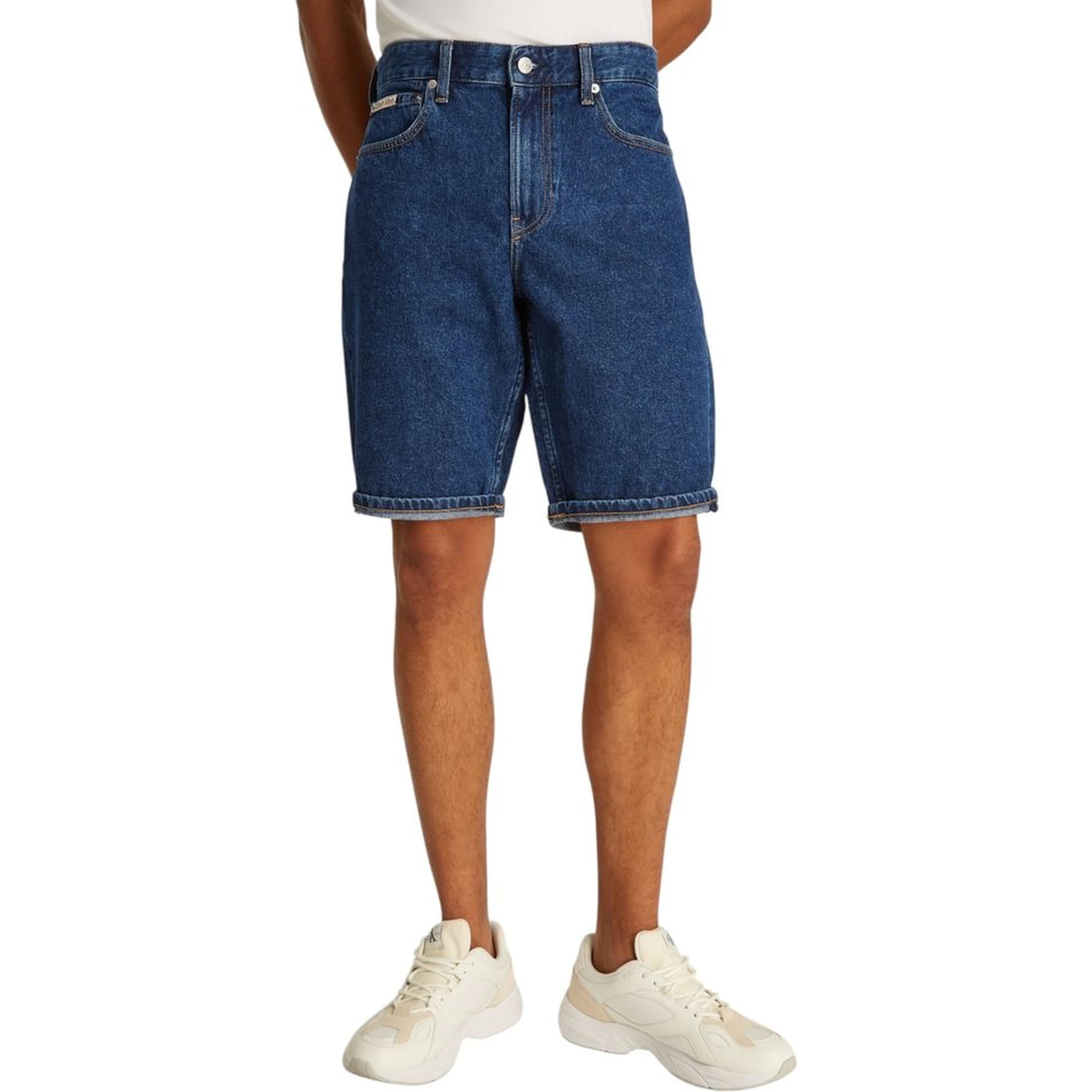 Blue Cotton Bermuda Shorts