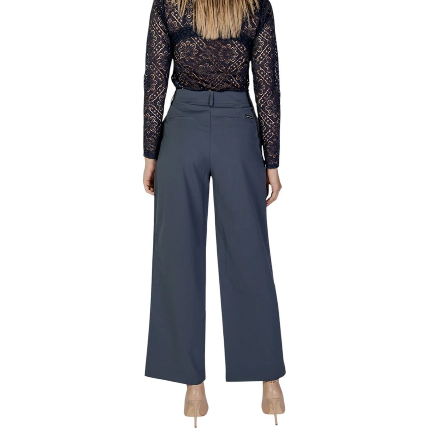 Gray Recycled Polyester Casual Pants