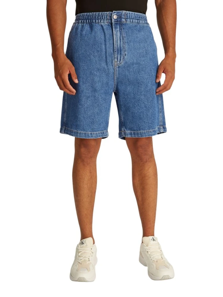 Blue Cotton Bermuda Shorts