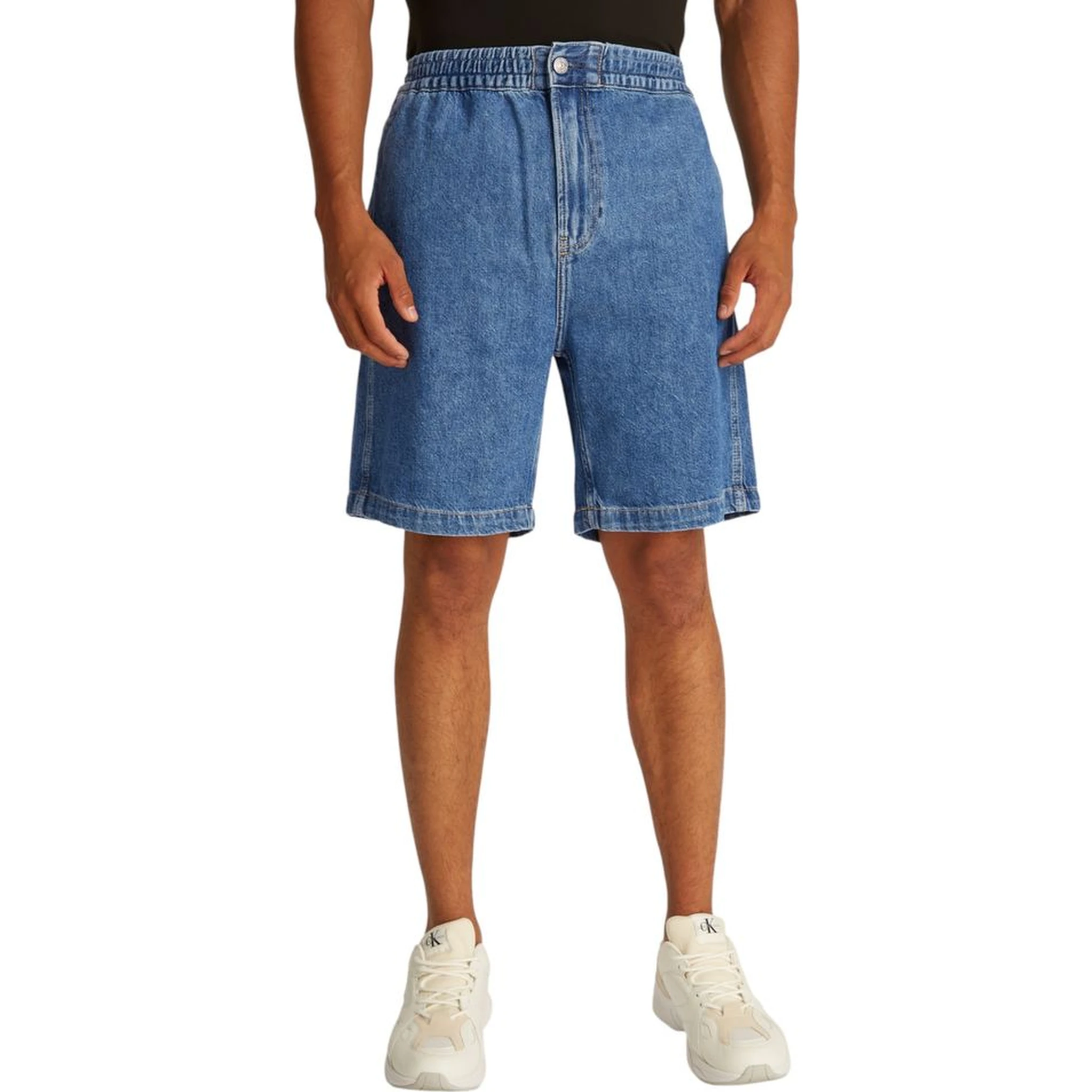 Blue Cotton Bermuda Shorts
