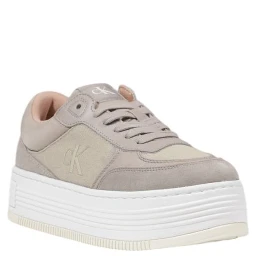 Beige Recycled Cotton Platform Sneakers