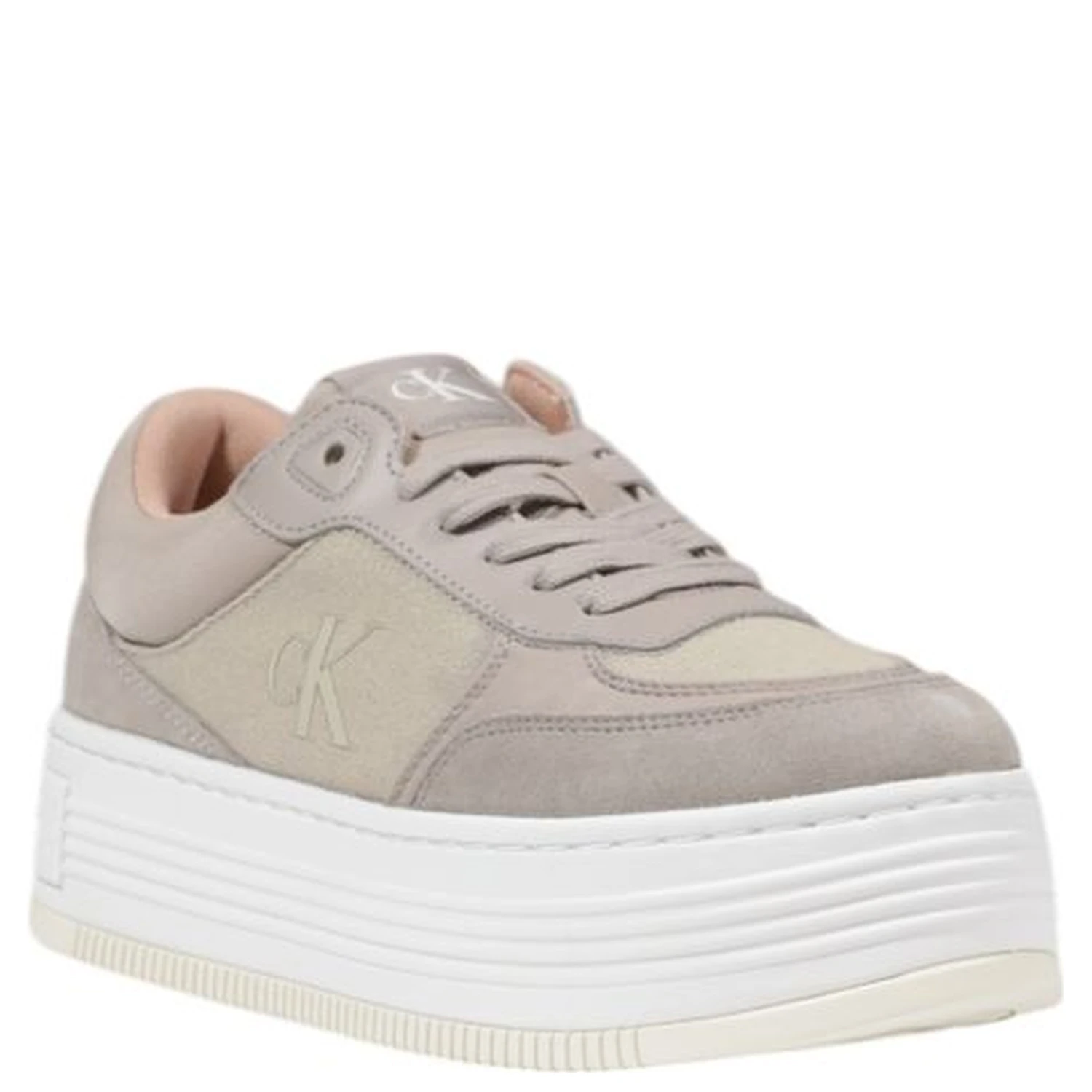 Beige Recycled Cotton Platform Sneakers
